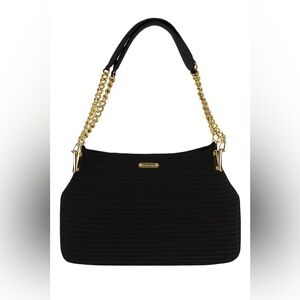 Eric Javits Chain Pouch Raffia Bag